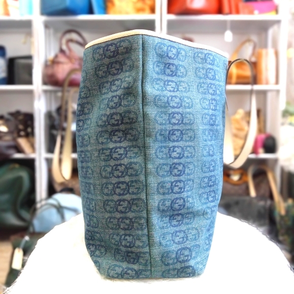 GUCCI DENIM TOTE AND LONG WALLET BUNDLE - Picture 3 of 16